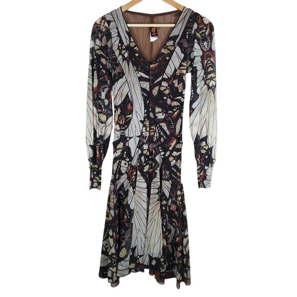 Jean Paul Gaultier Dresses & Skirts - Vintage Jean Paul Gaultier Soleil Dress Medium Butterfly Sheer Mesh Y2K Glam